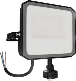 Faro LED 100W IP65 Nero con Sensore di Movimento e OSRAM chip LED Colore Bianco Naturale 4.000K