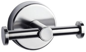 Kamalu - Appendiabiti bagno con doppio gancio laterale in acciaio inox lucido | Monde-C