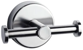 Kamalu - Appendiabiti bagno con doppio gancio laterale in acciaio inox lucido | Monde-C