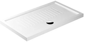 Piatto doccia 80x120 H 6 rettangolare in ceramica bianca con antiscivolo