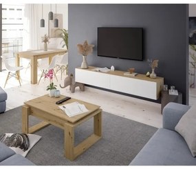 Mobile Soggiorno TV Sospeso 2 Ante 180 Cm Rovere E Bianco Kaway