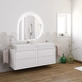 Mobile sottolavabo e lavabo Bellagio per vasca centrale bianco opaco L 141 x H 48 x P 46 cm