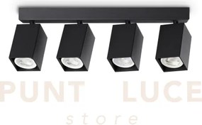 Dynamite faretto nero orientabile 4 luci attacco gu10 38,5cm lampad...