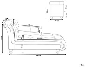 Chaise longue grigio talpa sinistra LORMONT Beliani