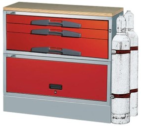 Armadietto da officina USAG Composizione per allestimento furgone in acciaio 3 cassetti, L 99 x P 37.5 x H 95.4 cm