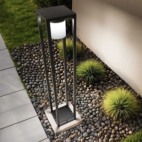 Paletto Lanterna Solare 80cm Nero con Sensore + Picchetto Colore Bianco Naturale 4.000K