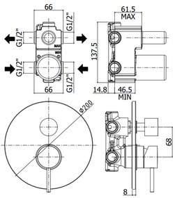 Paffoni Light Lig018st Miscelatore doccia Incasso Con Deviatore e 2 Uscite Steel Looking Acciaio