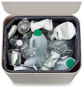 Bidone in acciaio beige per rifiuti differenziati 60 l Totem Max - Joseph Joseph