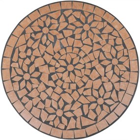 Set da bistrot 3 pz in piastrelle di ceramica terracotta