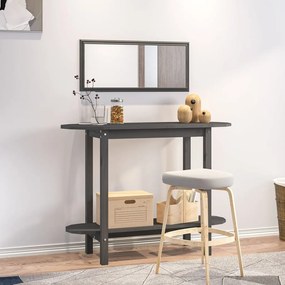 Tavolo Consolle Grigio 110x40x80 Cm İn Legno Massello Di Pino /