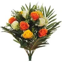 Set 2 Bouquet Artificiale di Rose in Boccio Altezza 48 cm Giallo