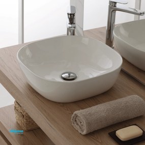 Lavabo D'Appoggio In Ceramica Bianco Lucido da 42,5 cm