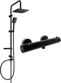 Mexen Sven set doccia esterno con soffione doccia e rubinetto doccia termostatico Kai, nero - 77100262-70