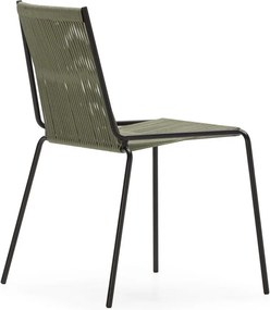 Sedie da pranzo in set verdi in metallo impilabili 2 pz Emily – Marckeric