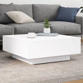 Tavolino da soggiorno con luci led bianco 80x80x31 cm