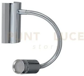 Applique a parete flessibile led kepler cromo 3w 220lm 3000k 32x6x9cm