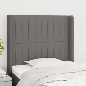 Testiera Ad Orecchio Grigio Scuro 83x16x118/128 Cm İn Tessuto /