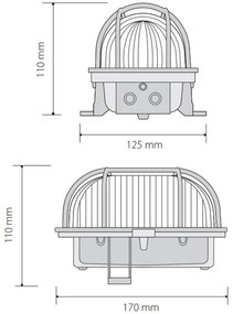 Plafoniera da esterno OVAL 1xE27/60W/230V IP44 rosso