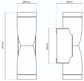 Applique Conica a Clessidra Bidirezionale, IP65 GU10 - Bianca Colore del corpo Bianco