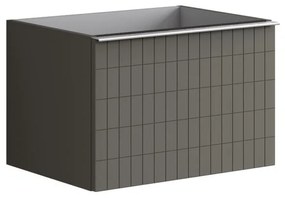 Mobile da bagno sotto lavabo Pixel grid grigio laccato L 60 x H 40 x P 45.5 cm 2 cassetti, lavabo non incluso