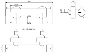 Treemme Up+ IT5845CCVLZZ miscelatore doccia termostatico esterno cromo