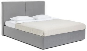 Letto matrimoniale imbottito grigio con contenitore e rete inclusi 160x200 cm Thessa Bold – Bonami Selection