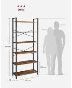 Libreria NAVARO marrone/nera