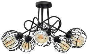 Lampadario a plafone OXFORD 5xE27/15W/230V nero