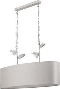 Lampadario a catena NOEMI 2xE27/60W/230V argento/bianco patinato