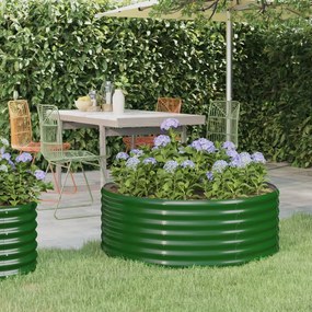 Letto Giardino Acciaio Verniciato A Polvere 100x100x36 Cm Verde /