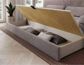 Divano marrone allungabile/con contenitore e rivestimento in velluto a coste 236 cm Elioss – ELTAP