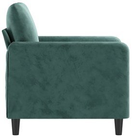 Poltrona verde scuro 60 cm velluto