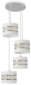 Lampadario a sospensione con filo HELEN 4xE27/15W/230V bianco/oro