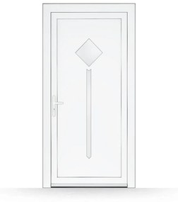 Porta di servizio, 98x198 cm, PVC, bianco, apertura a destra verso l'esterno, modello Cesena, configura individualmente