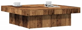 Tavolino Da Salotto Legno Antico 90x90x28 Cm İn Truciolato /
