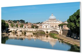 Quadro vetro acrilico Ponti del fiume Roma 100x50 cm