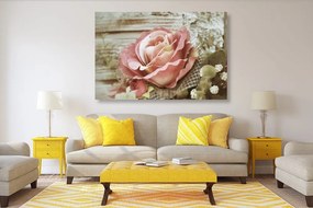 Stampa su tela – Rosa vintage rosa