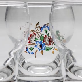 Set 6x bicchiere da liquore limpido - motivo floreale no 4