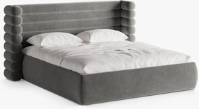 Letto imbottito Mount con contenitore in velluto Salvador – 200x200 cm