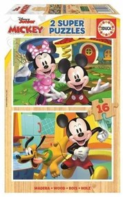 Set di 2 Puzzle Mickey Mouse 19287 16 Pezzi 36 cm