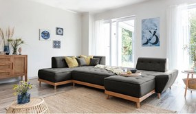 Divano letto a U grigio scuro, angolo sinistro Dazzling Daisy - Miuform