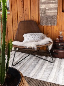 benuta Pure Copricuscino per interno ed esterno Toni Ivory 30x50 cm - Tappeto outdoor per balcone, terrazzo e giardino