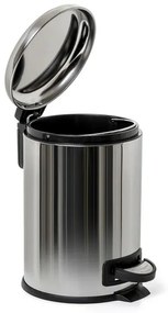 Pattumiera bagno con pedale inox cromo con secchio interno estraibile