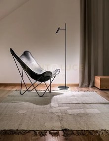 Piantana in metallo verniciato nero gambo doppio interruttore on/of...