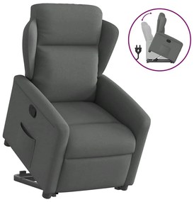Poltrona Alzapersona Reclinabile Grigio Scuro İn Tessuto /