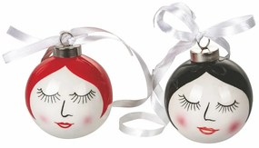 Set di 6 ornamenti natalizi in gres Fantasy Christmas - VDE Tivoli 1996