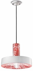 Ferroluce Decò  Pi - 1-light suspension C2502) Ming rosso