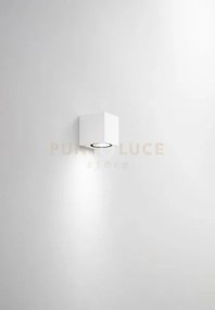 Applique zeno square bianco 1 luce attacco gu10 ip65 h.8cm