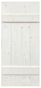 Anta per porta scorrevole esterno muro Barn in legno massello bianco, L 96 x H 215 cm spessore 64 mm, apertura reversibile