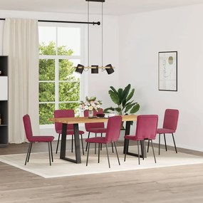 Sedie Da Pranzo 6 Pz Rosso Vino İn Velluto /